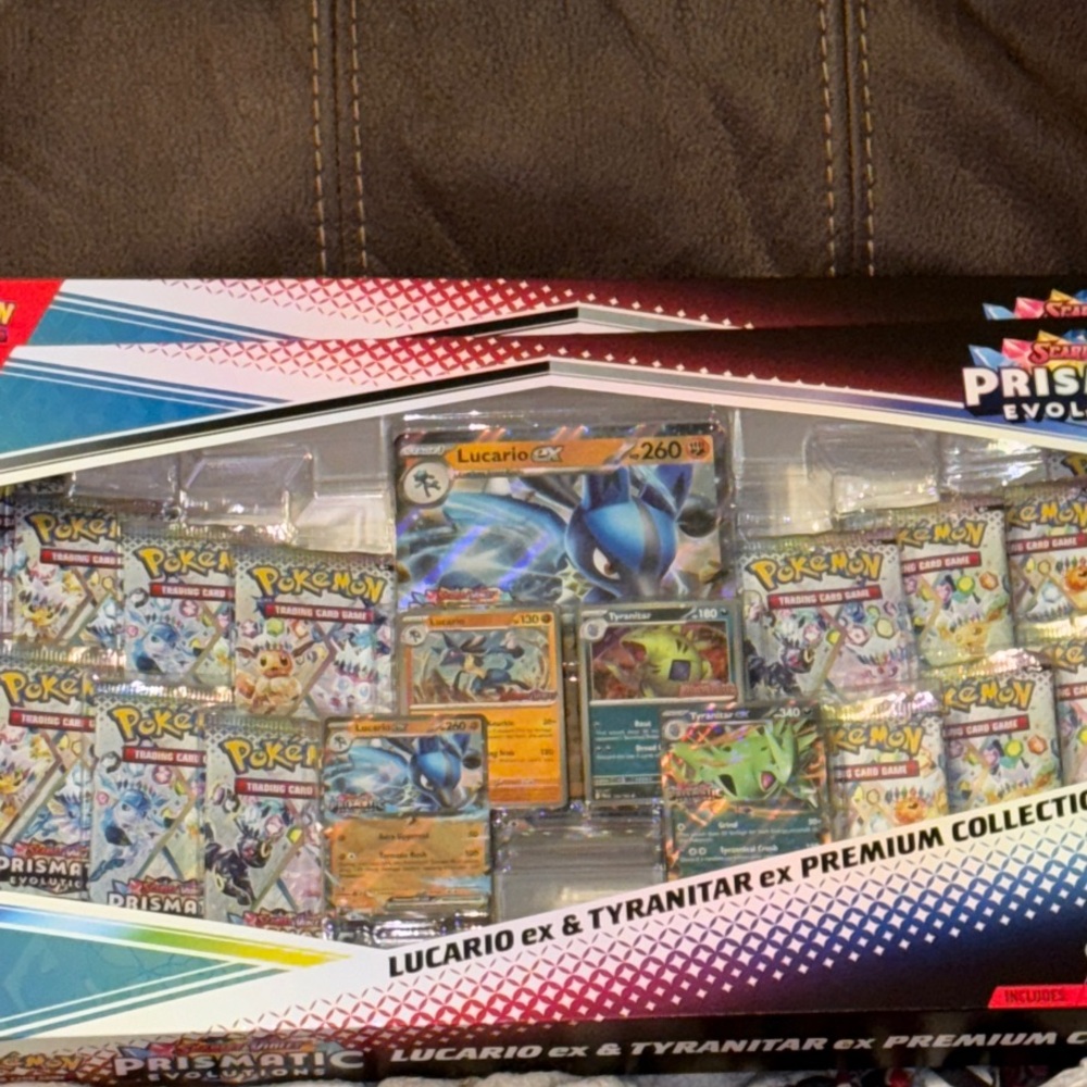 Pokemon Lucario EX & Tyranitar EX Collection Box with Blue and Orange Accents